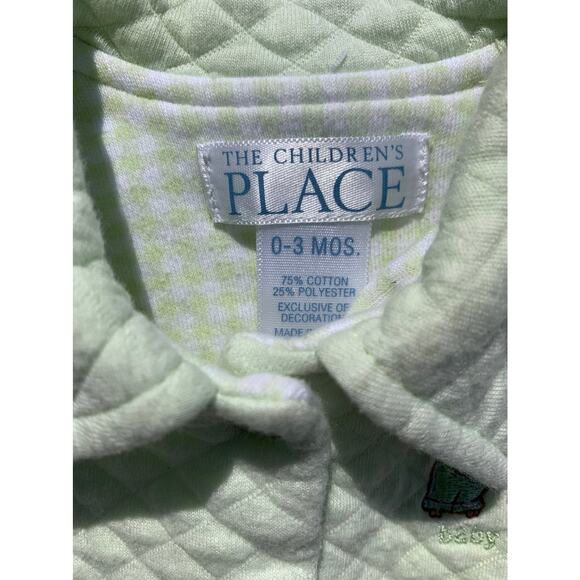 Childrens Place Pastel Lime Green Quilted Sweater2 - Picture 3 of 10